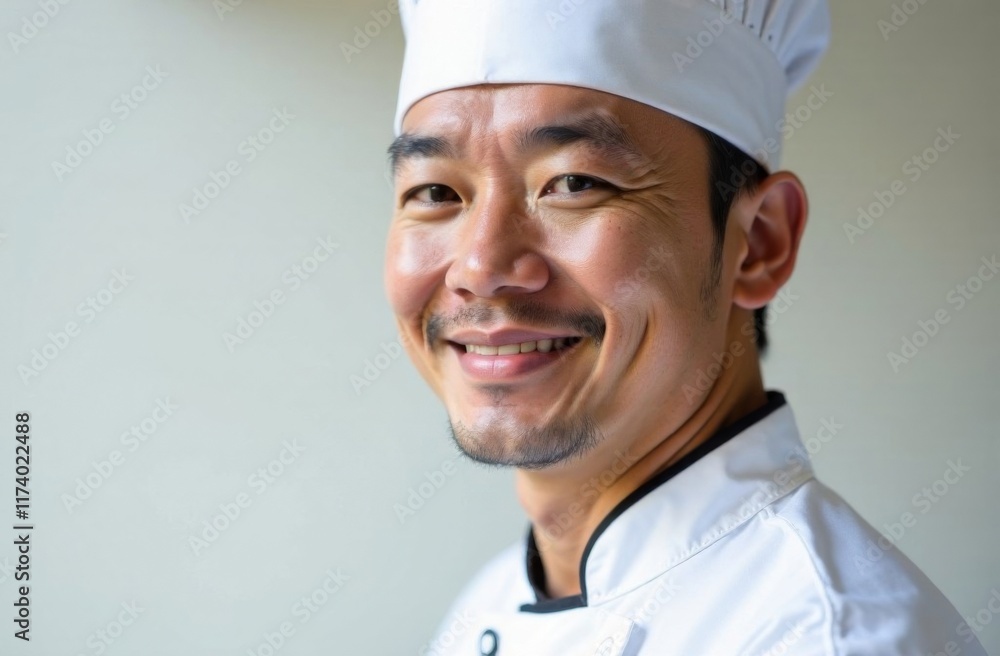 Portrait of a Chinese chef in uniform Portrait of a Chinese chef in uniform