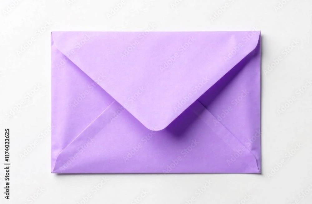 Purple envelope on white background Purple envelope on white background