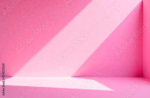 Pink wall with sun light