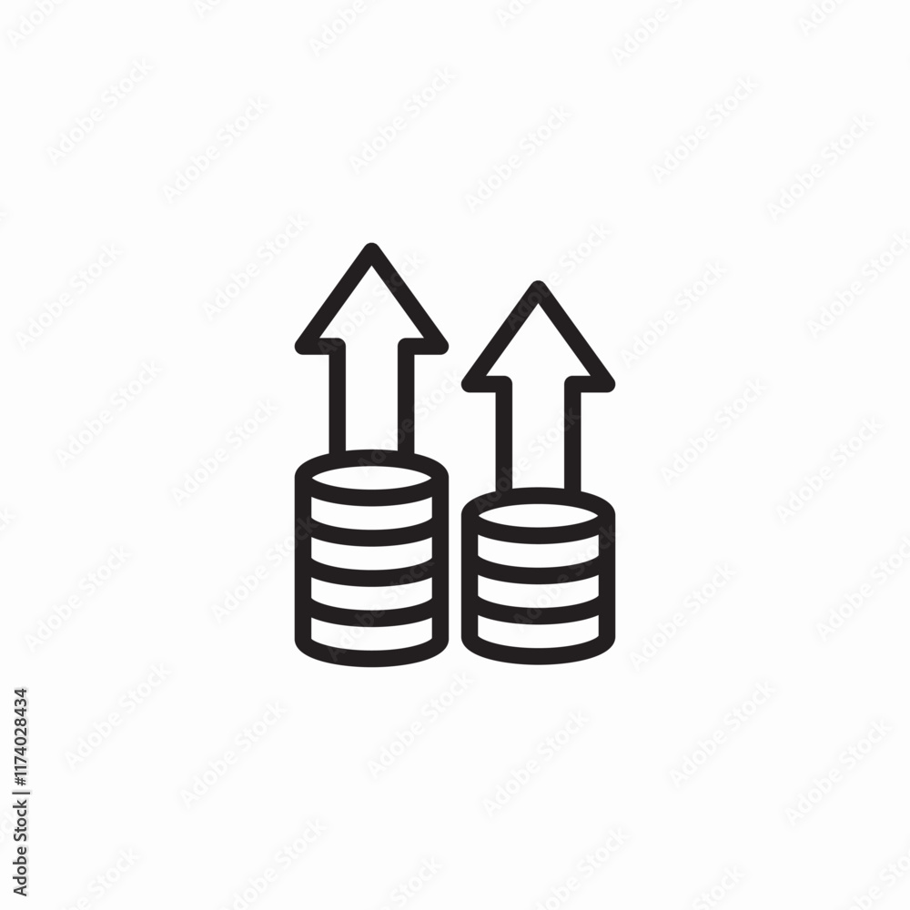 money savings growth icon sign vector money savings growth icon sign vector