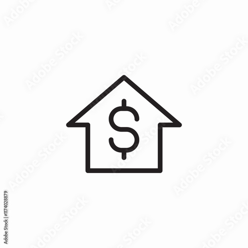 real estate price icon sign vector