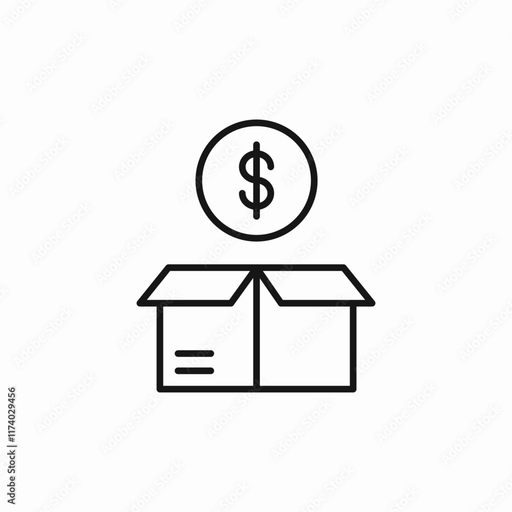 unboxing money icon sign vector unboxing money icon sign vector