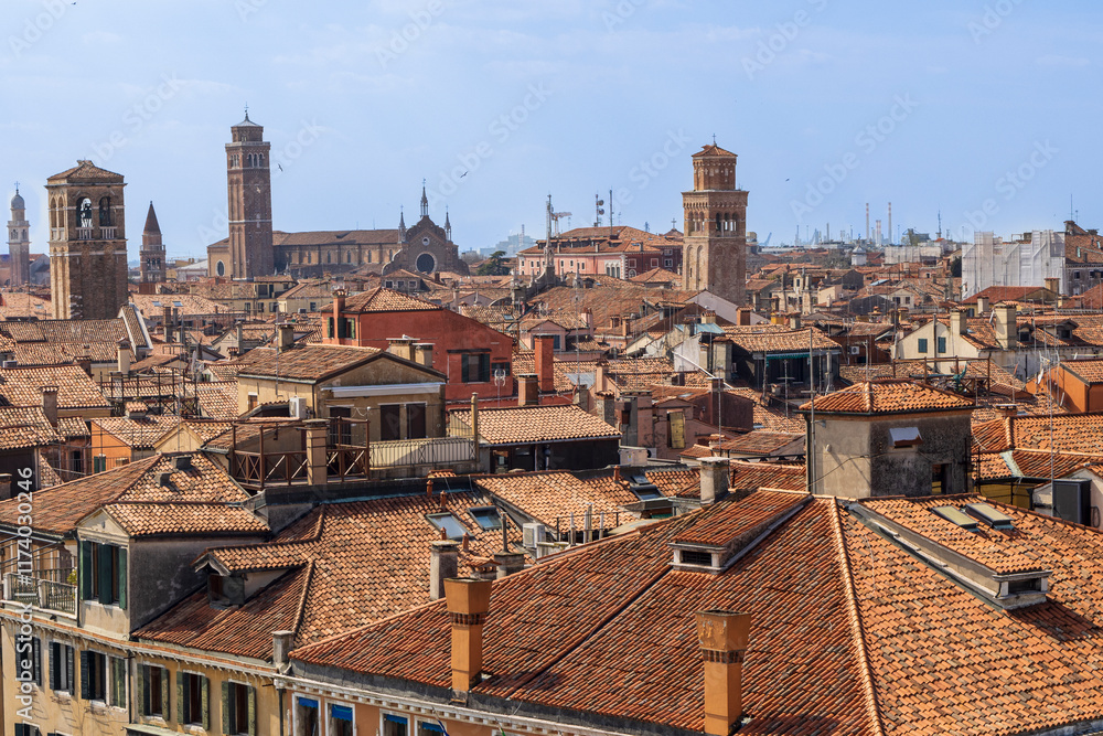 Obraz premium Italy, Venice. Tile roofs.
