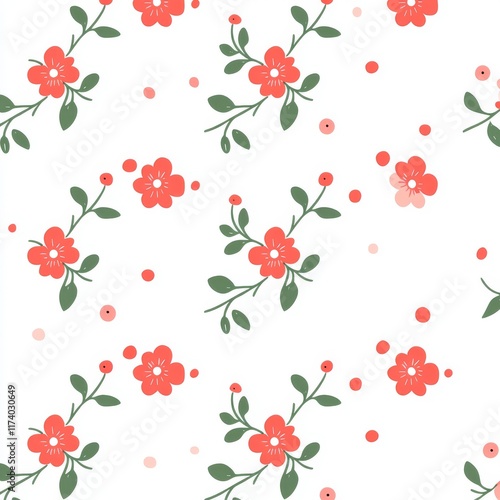 Wallpaper Mural seamless pattern with flowers Torontodigital.ca