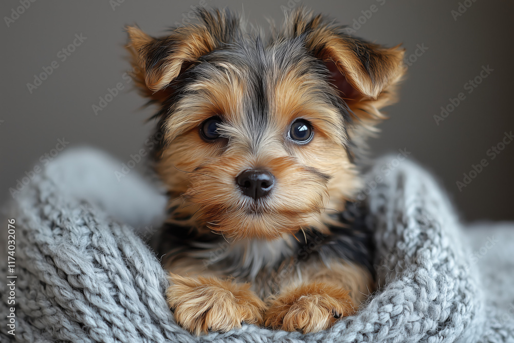 yorkshire terrier portrait puppy cute