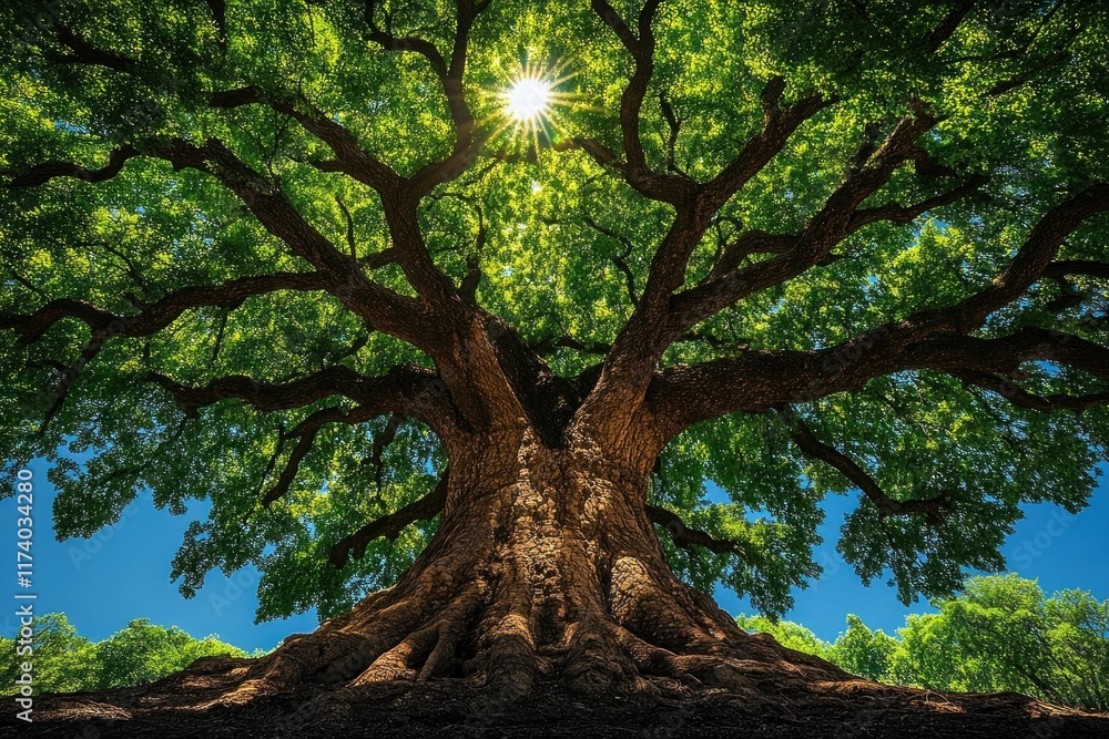 Majestic Banyan Tree Under Bright Blue Sky Majestic Banyan Tree Under Bright Blue Sky