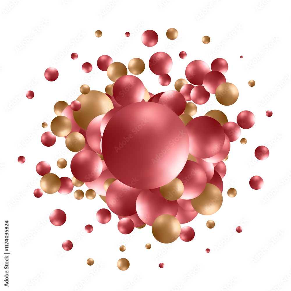 Red and gold bubbles. balls or spheres. Png Red and gold bubbles. balls or spheres. Png