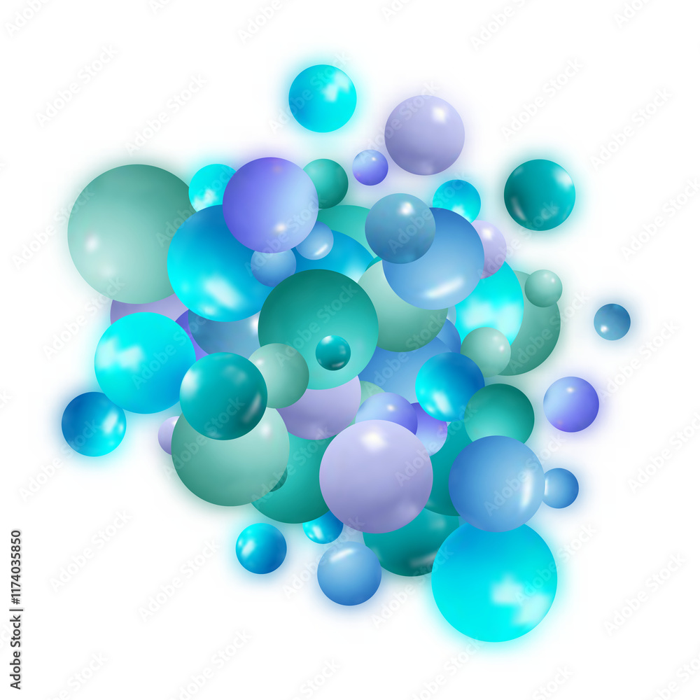 Blue realistic 3d balls. Design element. Png Blue realistic 3d balls. Design element. Png
