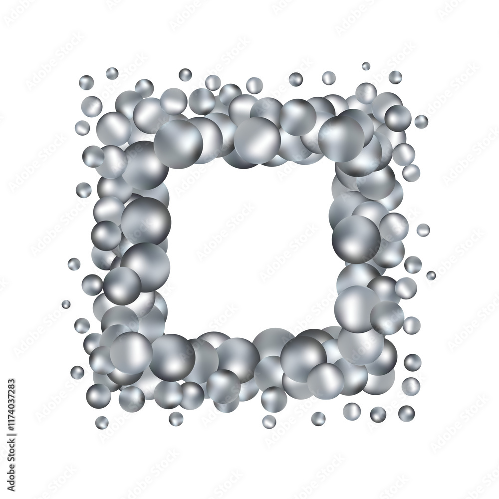 Obraz premium Gray Pearl. Falling Gems Abstract Background. Shiny Design. Png