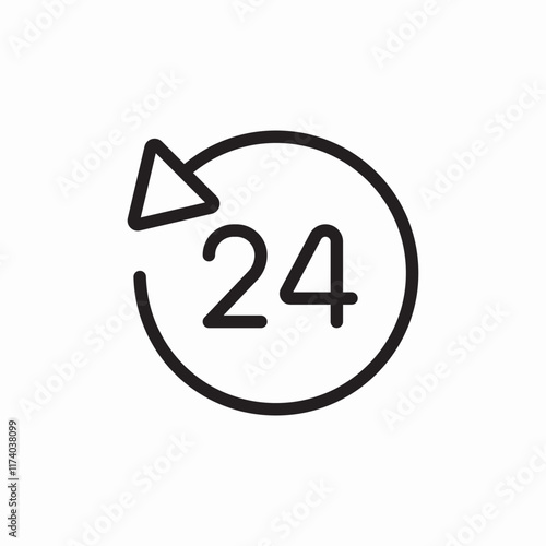 24 hours service icon sign vector