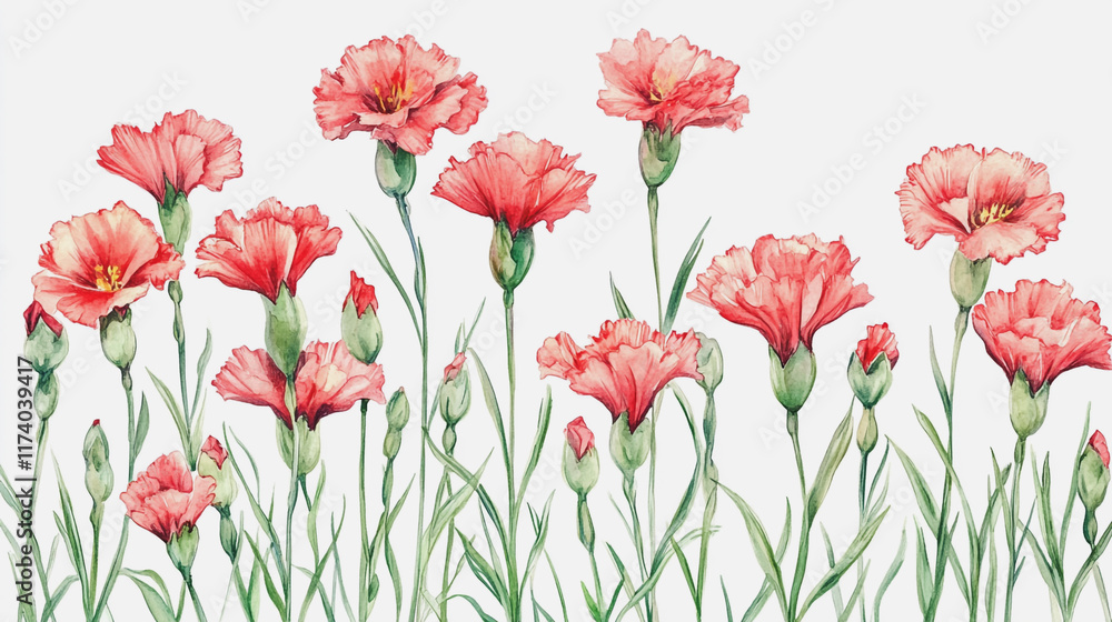 Fototapeta premium Elegant wedding invitation card background vector. Minimal hand painted watercolor botanical flowers texture template background. Design for wedding, vip cover, poster, rsvp moderncard.Valentine's Day