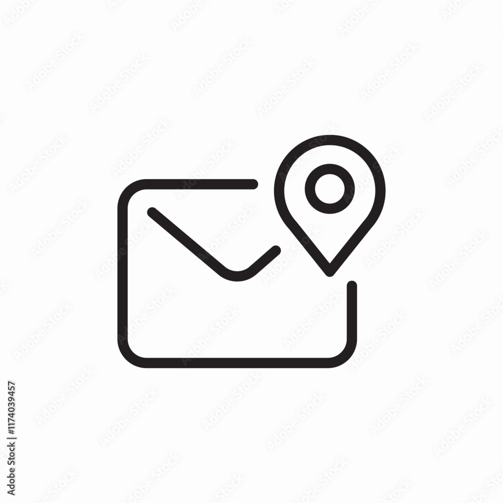 mail location icon sign vector mail location icon sign vector