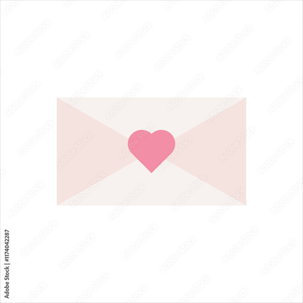 envelope with heart flat icon vector design. Valentines day theme illustration. envelope with heart flat icon vector design. Valentines day theme illustration.