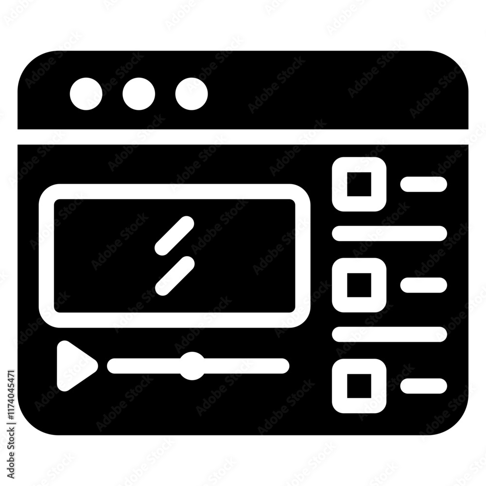 Online Course Icon Solid Black Style Online Course Icon Solid Black Style