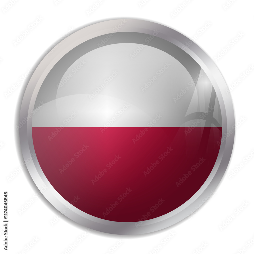 Poland flag - glossy circle button displays a colorful flag representing a country cultural identity and heritage. The essence of national pride and unity. Poland flag - glossy circle button displays a colorful flag representing a country cultural identity and heritage. The essence of national pride and unity.