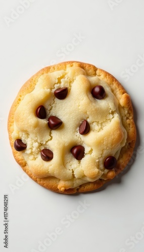 Slightly underbaked, soft cookie, abundant chips, pure white, snack, chips photo