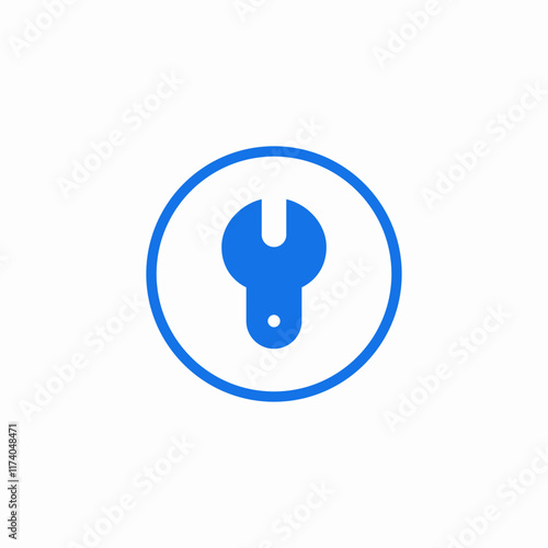 service wrench settings button icon sign vector