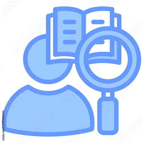 Microlearning Icon Line Blue Style