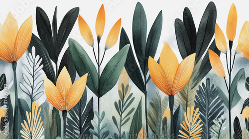 Wallpaper Mural Elegant wedding invitation card background vector. Minimal hand painted watercolor botanical flowers texture template background. Design for wedding, vip cover, poster, rsvp moderncard.Valentine's Day Torontodigital.ca