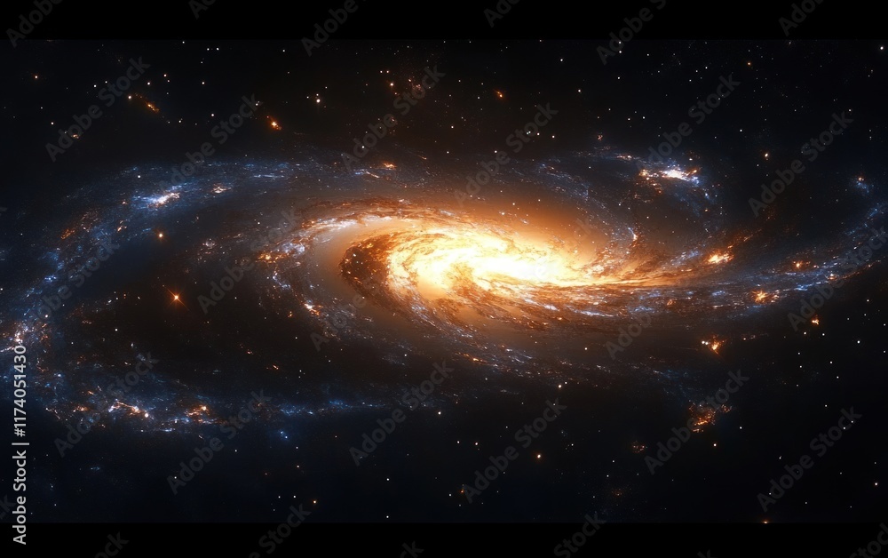 Obraz premium Stunning Vibrant Galaxy in Deep Space with Swirling Stars and Luminous Core