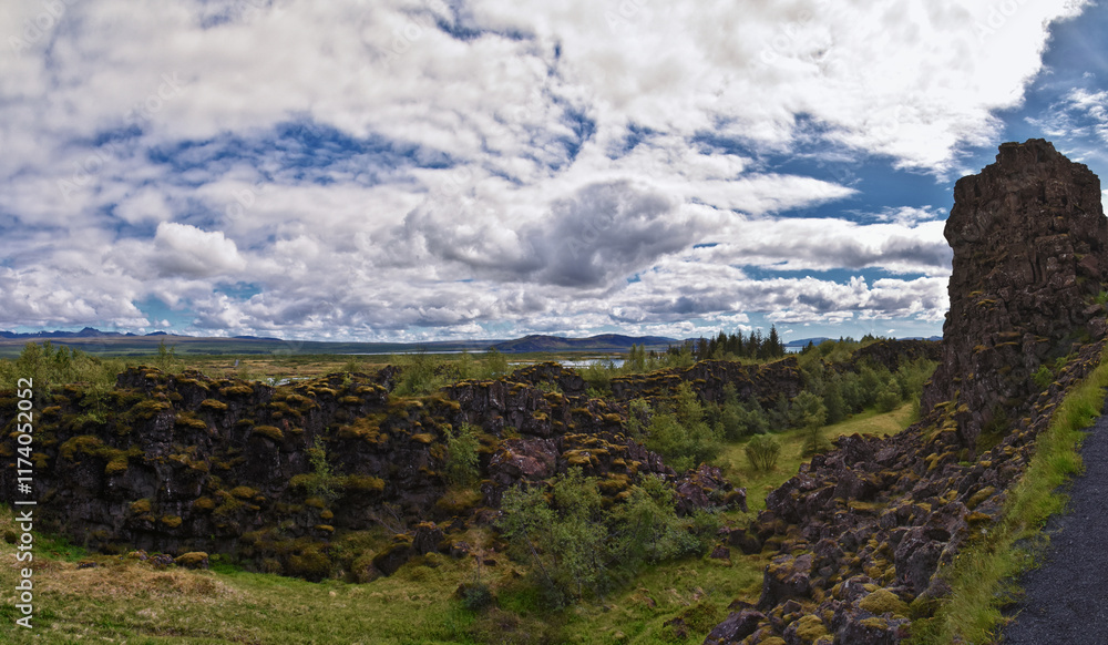 Obraz premium Thingvellir National Park Þingvellir, historic site, first parliament and national park UNESCO in Iceland, east of Reykjavík Europe