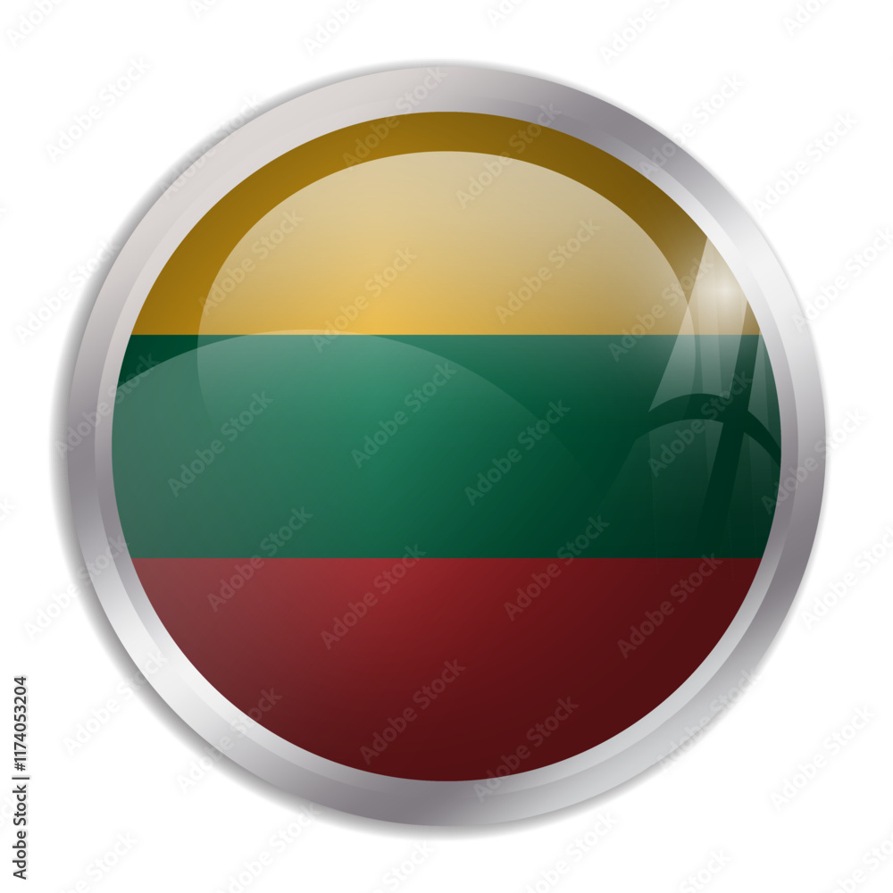 Lithuania flag - glossy circle button displays a colorful flag representing a country cultural identity and heritage. The essence of national pride and unity. Lithuania flag - glossy circle button displays a colorful flag representing a country cultural identity and heritage. The essence of national pride and unity.