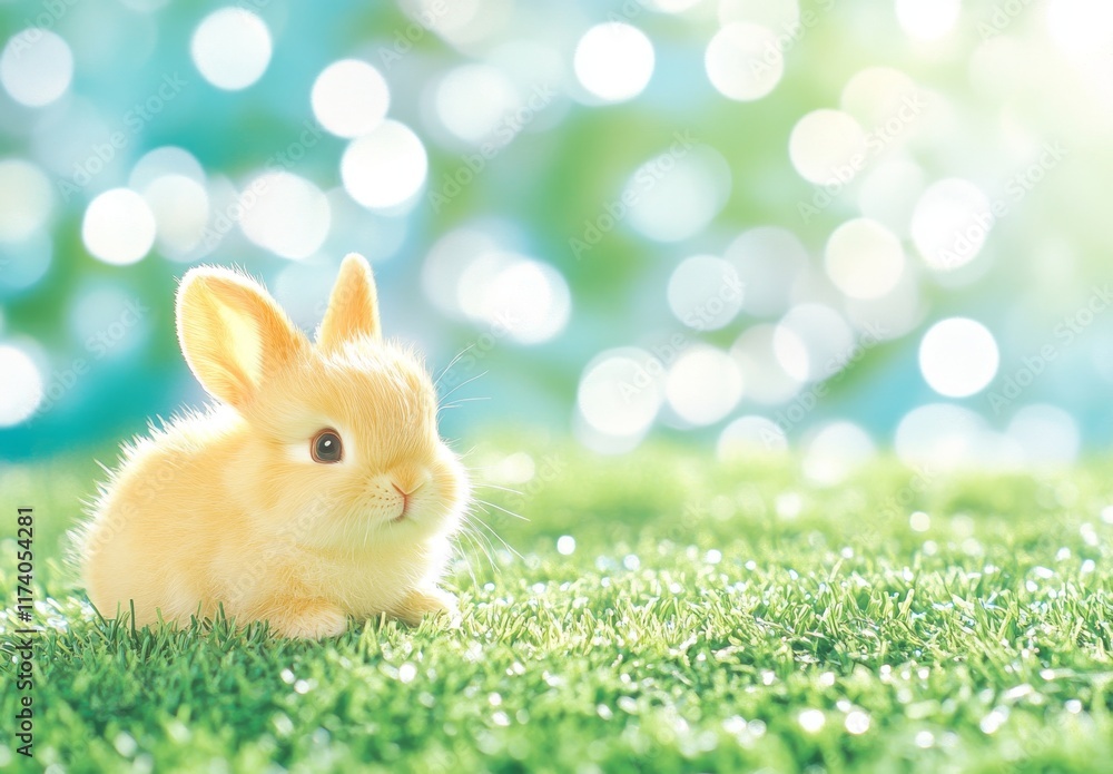 Fototapeta premium easter bunny on grass