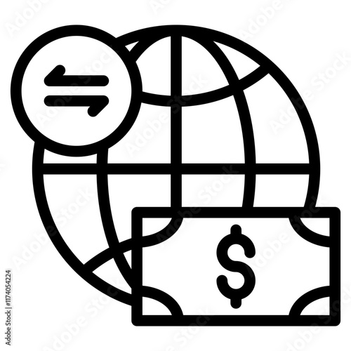 Wire Transfer Icon Lineal Style
