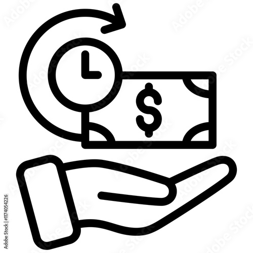 Late Fee Icon Lineal Style