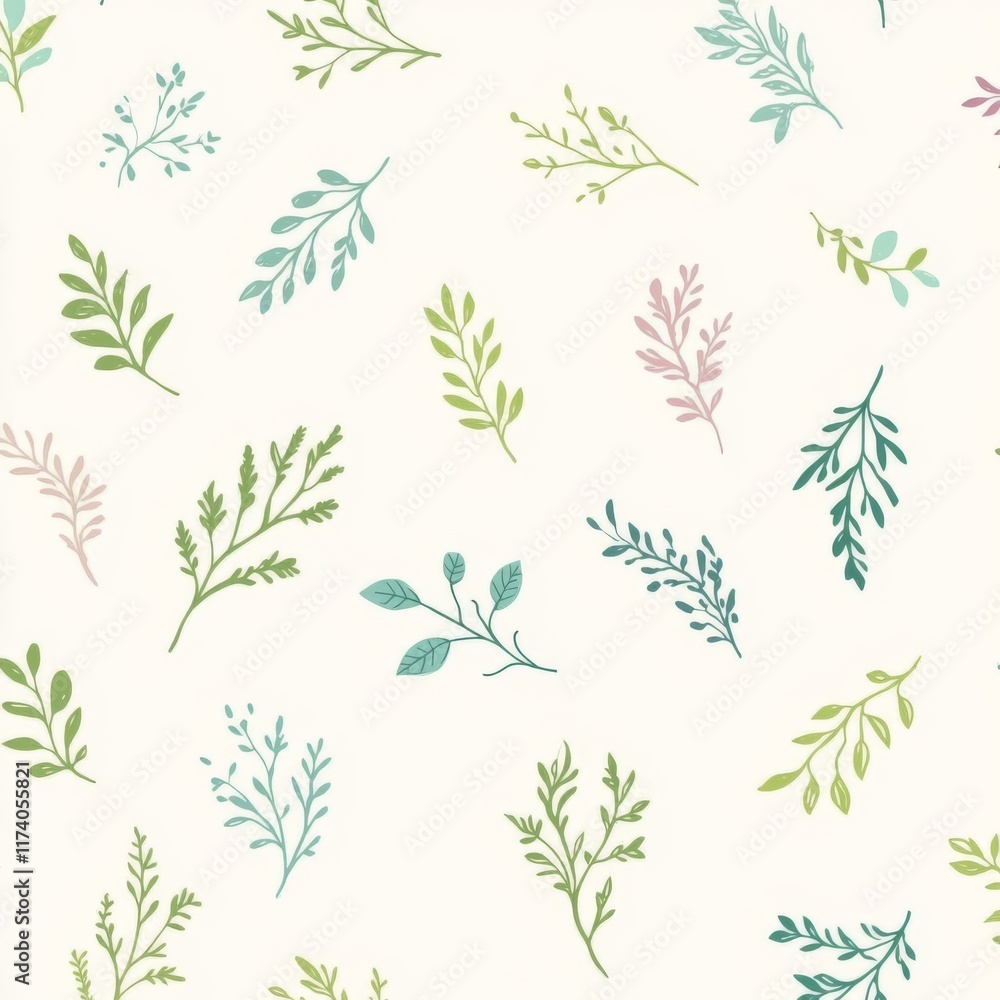 Naklejka premium seamless background with leaves