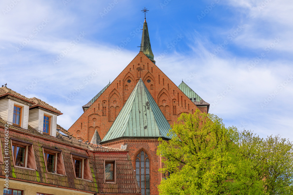 Fototapeta premium Europe, Poland, Kolobrzeg. Co-cathedral Basilica of the Assumption of the Blessed Virgin Mary, or Kolobrzeg Cathedral.