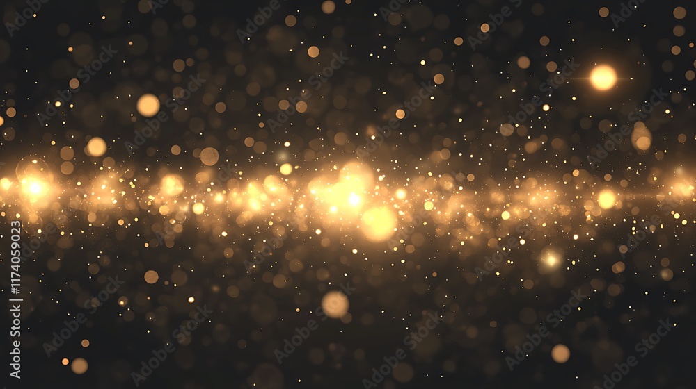 Fototapeta premium A shimmering background of golden particles creating a magical, ethereal atmosphere.