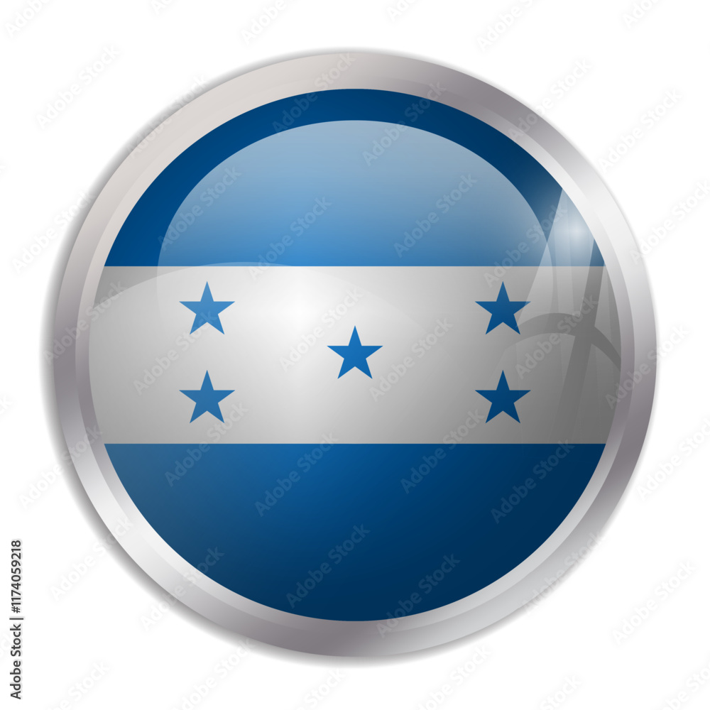 Honduras flag - glossy circle button displays a colorful flag representing a country cultural identity and heritage. The essence of national pride and unity. Honduras flag - glossy circle button displays a colorful flag representing a country cultural identity and heritage. The essence of national pride and unity.