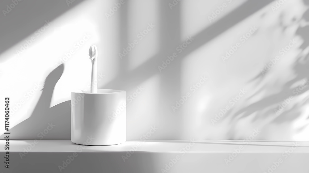 Fototapeta premium Stylish White Electric Toothbrush Holder for Modern Bathrooms
