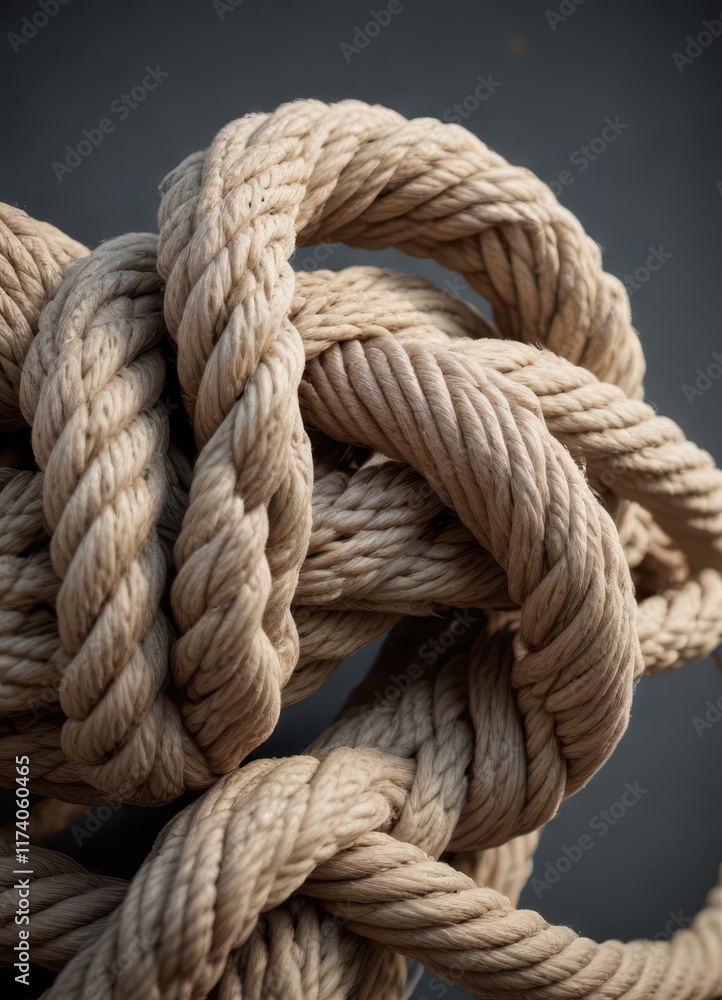 Complex rope knots, intertwined strands, various thicknesses, design, thick Complex rope knots, intertwined strands, various thicknesses, design, thick