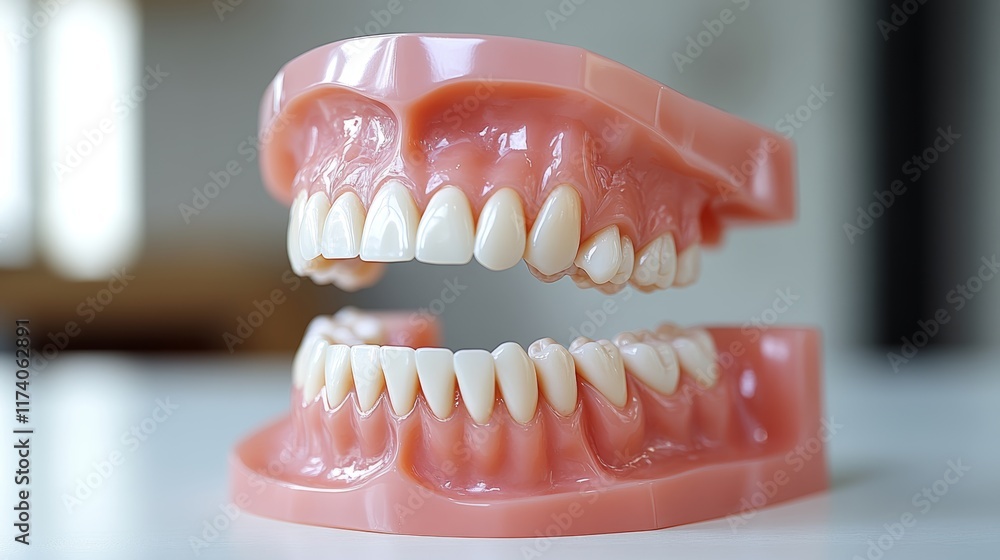 Obraz premium Perfect Smile Dental Model Showcasing Healthy Teeth And Gums For Oral Health Concepts