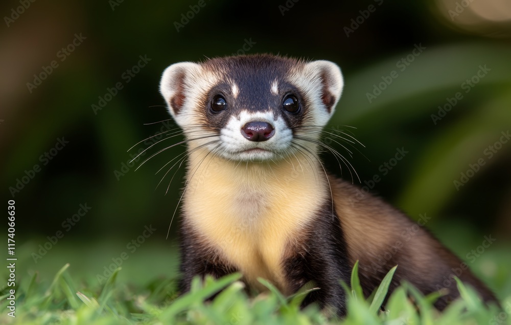 A threatened Black-footed Ferret roaming the Colorado Plains A threatened Black-footed Ferret roaming the Colorado Plains