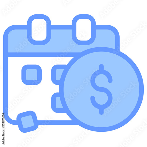 Installment Icon Line Blue Style