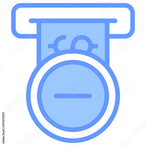 Overdraft Icon Line Blue Style