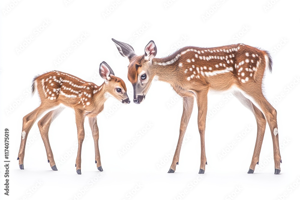 Naklejka premium deer standing alone on a white background as a PNG image