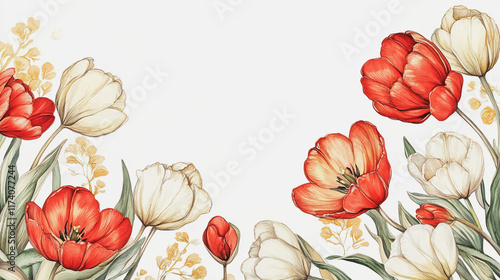 Elegant wedding invitation card background vector. Minimal hand painted watercolor botanical flowers texture template background. Design for wedding, vip cover, poster, rsvp moderncard.Valentine's Day