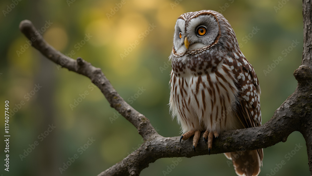 Wise old owl on tree branch. Ultra realistic owl art. Nature photography of owls. Captivating wildlife images. Wise old owl on tree branch. Ultra realistic owl art. Nature photography of owls. Captivating wildlife images.