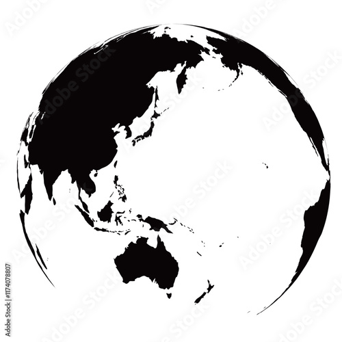地図　地球　シルエット　円　アイコン