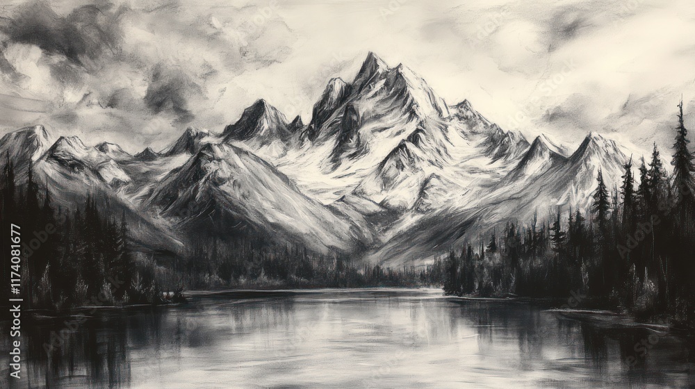 Majestic Mountains Reflecting in a Tranquil Lake Majestic Mountains Reflecting in a Tranquil Lake