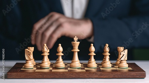 Wallpaper Mural Strategic Moves: A Close-Up of a Chessboard Reflecting Intense Competition and Thoughtful Gameplay Decisions Ahead. Torontodigital.ca