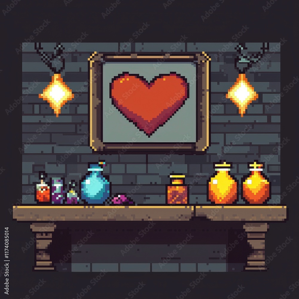 Pixel Art Alchemist's Love Potion Workshop