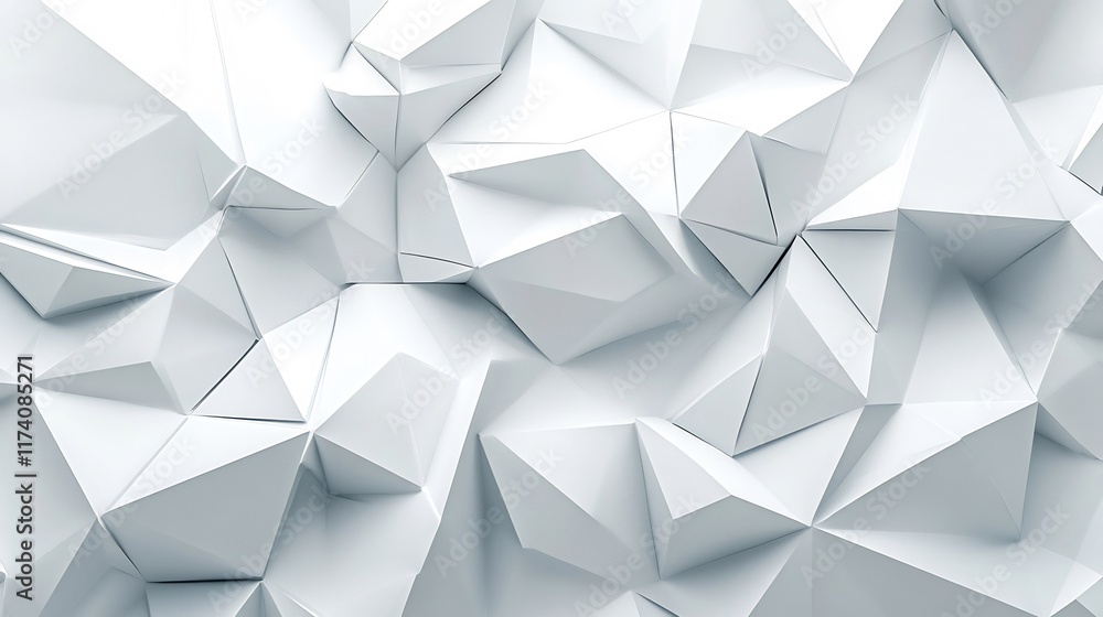 Abstract White Geometric Polygonal Background Abstract White Geometric Polygonal Background