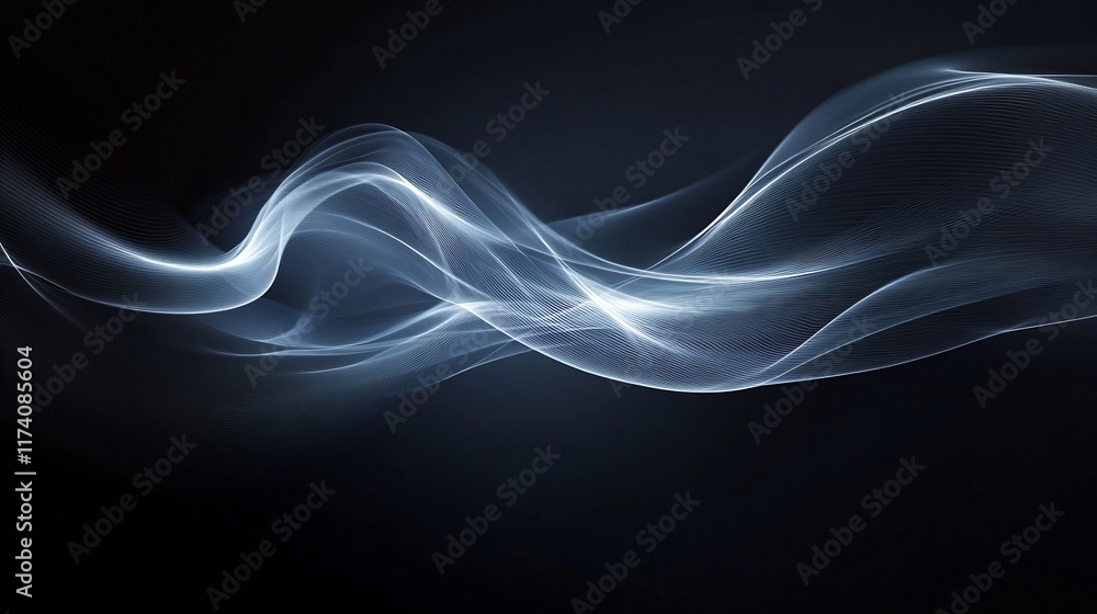 Abstract Dark Blue Wave Flowing Design Abstract Dark Blue Wave Flowing Design