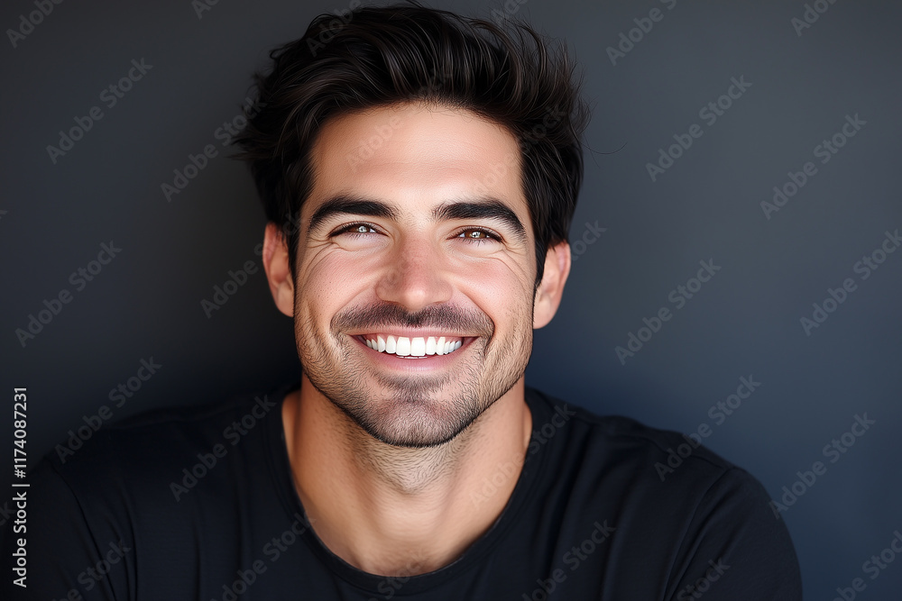 Fototapeta premium Smiling handsom man. Generative Ai.