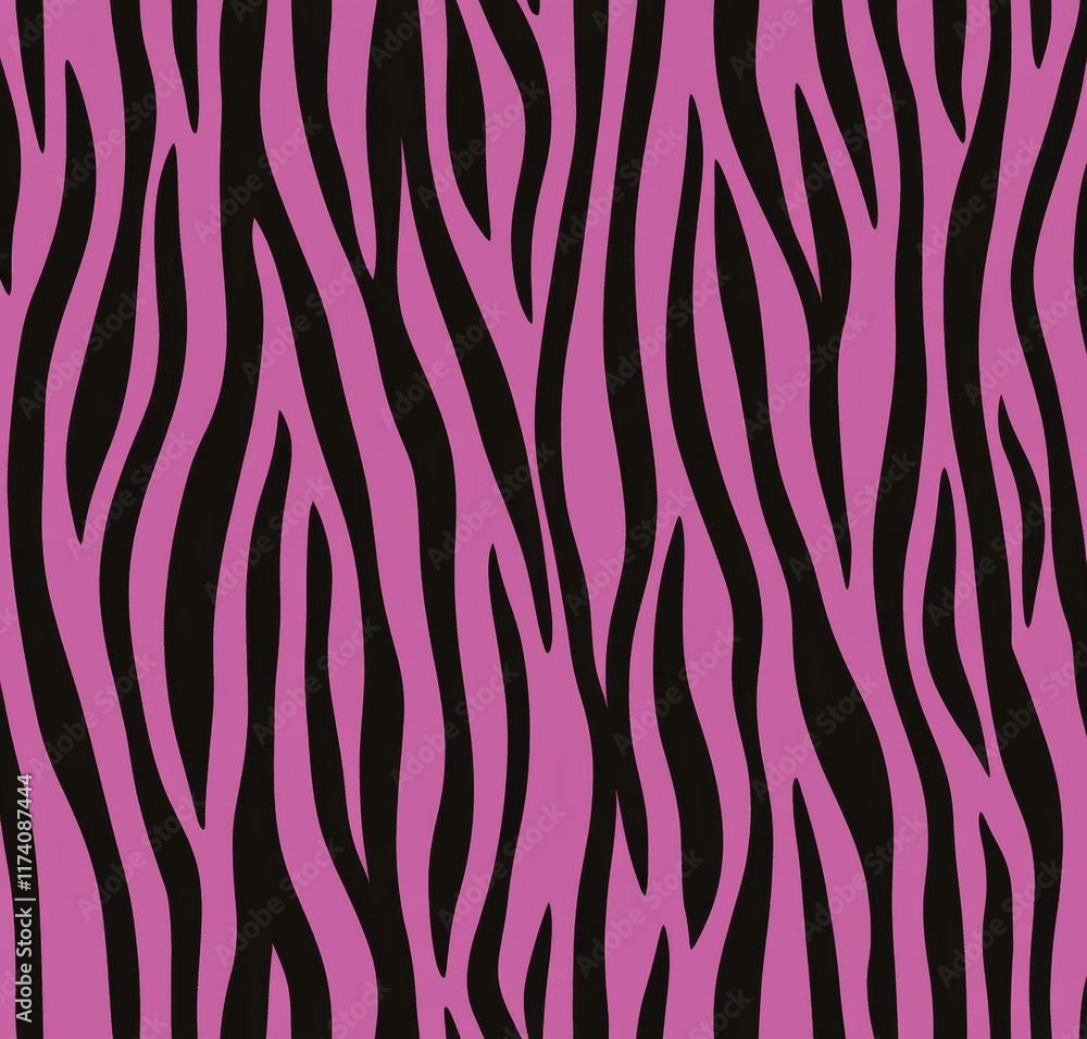 Fototapeta premium Seamless pink ebra pattern, a nod to the 80s and 90s